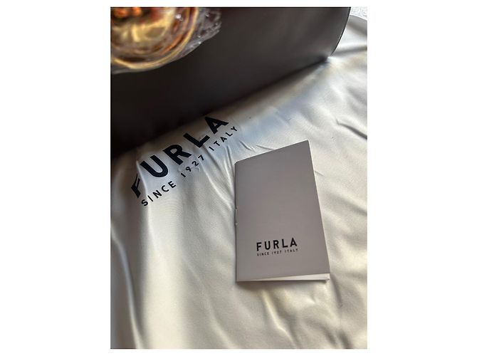 Borsa a tracolla Furla in pelle e camoscio marrone - vista 8