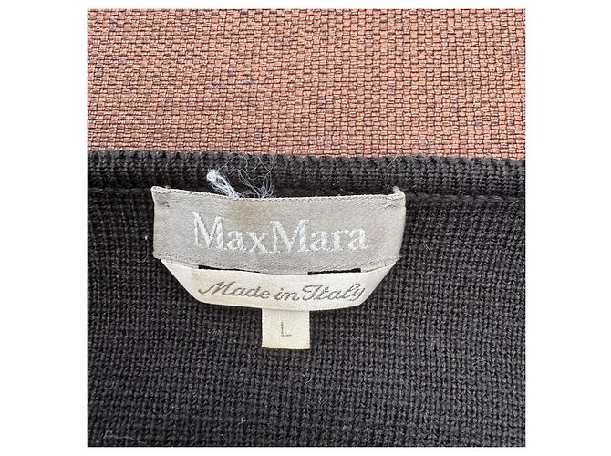 Max Mara Schwarzer Strickcardigan mit Pelzbesatz an den Ärmelbündchen - Ansicht 3