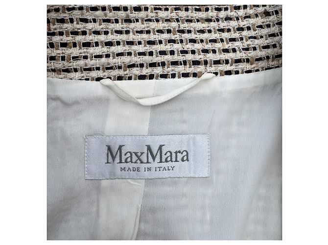 Max Mara Tweed-Jacke Braun Schwarz Weiß - Ansicht 3