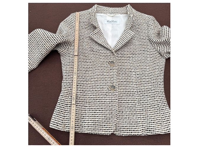 Max Mara Tweed-Jacke Braun Schwarz Weiß - Ansicht 7