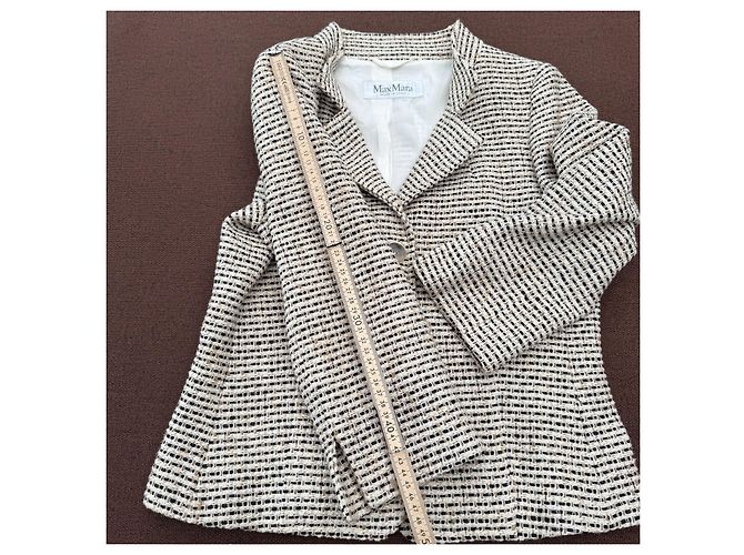 Max Mara Tweed-Jacke Braun Schwarz Weiß - Ansicht 8