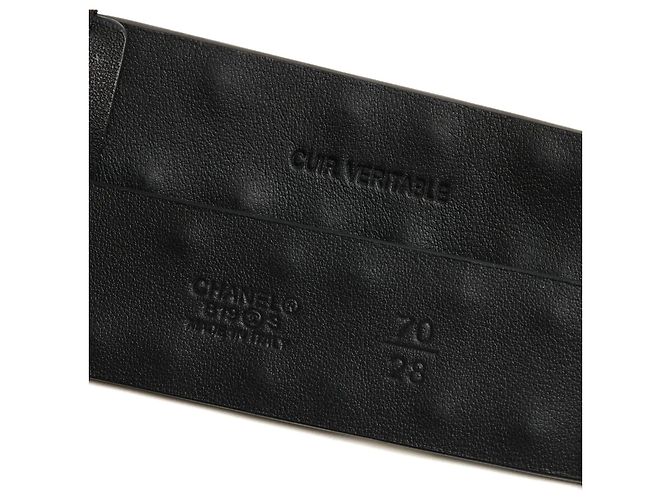 Chanel 2018 Cintura in Pelle Nera T75 Black Leather CC CHANEL script Belt 30 inches Nero - vista 4