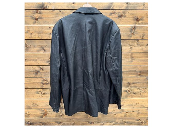 Blazer in pelle nera Versace Classic V2 Nero - vista 2