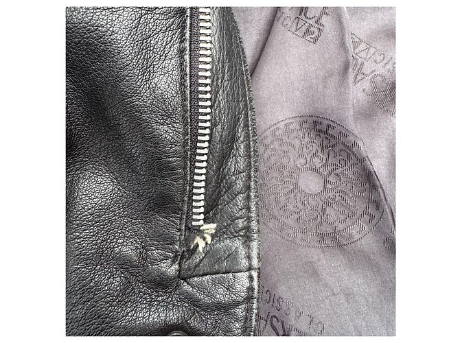 Blazer in pelle nera Versace Classic V2 Nero - vista 5