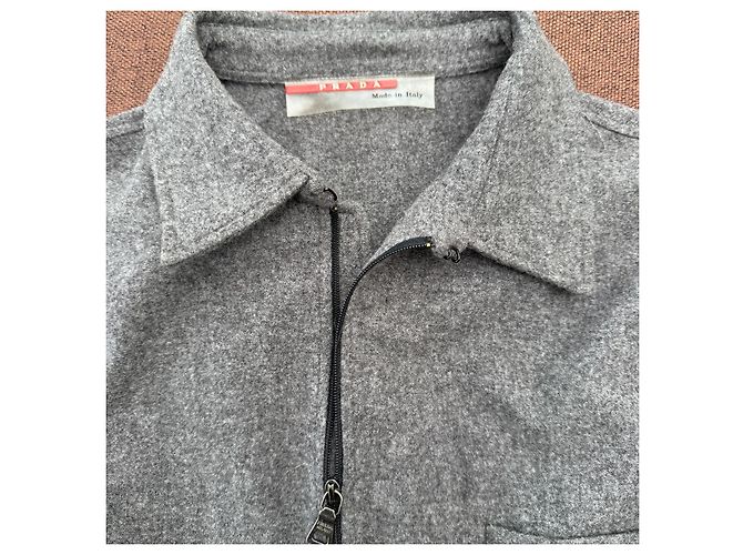 Jersey de lana Prada con media cremallera Gris - vista 3
