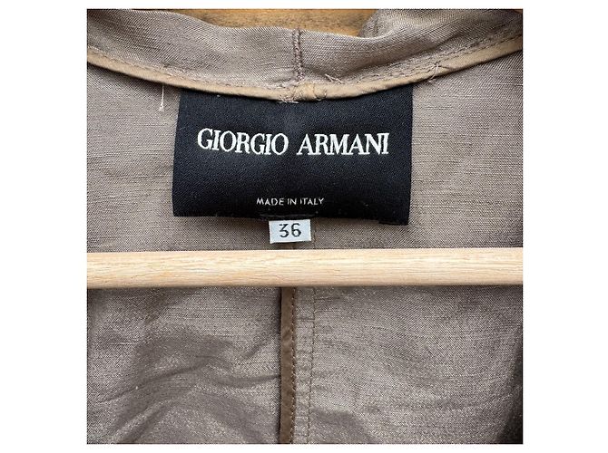 Giorgio Armani Beige Armani Giorgio Jacke aus Leinen und Seide mit Rüschen - Ansicht 2