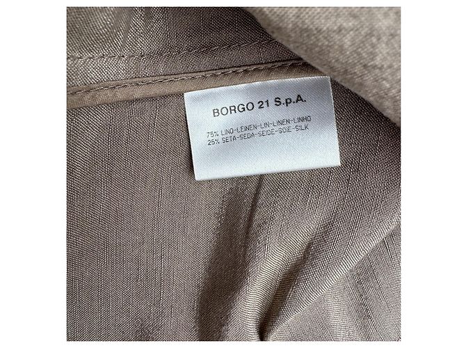 Giorgio Armani Beige Armani Giorgio Jacke aus Leinen und Seide mit Rüschen - Ansicht 4
