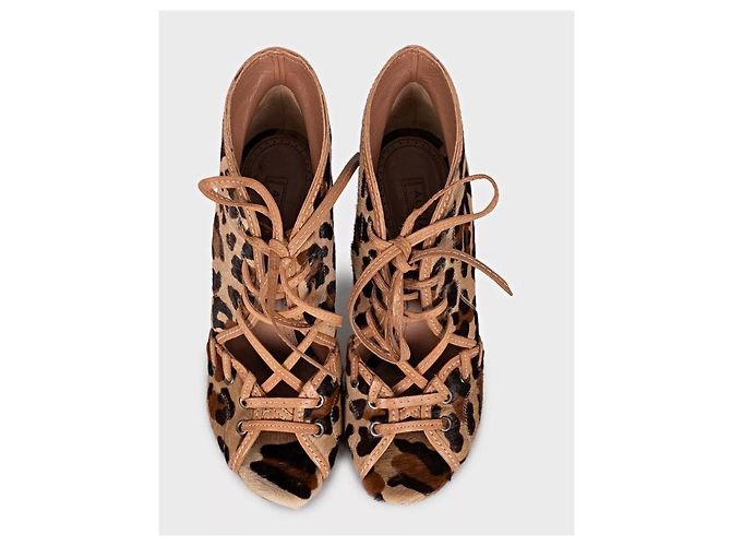 Stivaletti stringati in pelle marrone Alaïa - Taglia 37.5 usato - vista 2