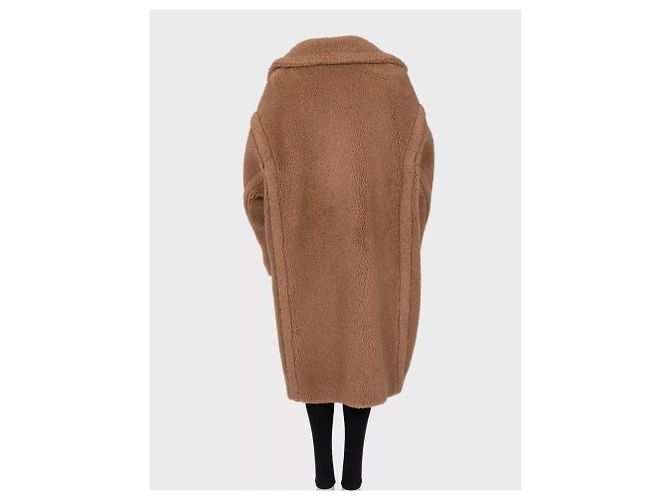 Abrigo Teddy oversize de lana y seda camel Max Mara Talla L Semiproveniente - vista 3