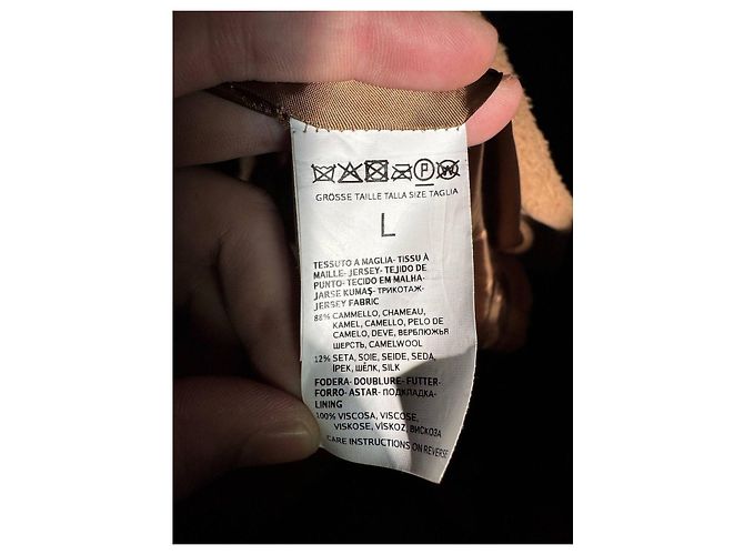 Abrigo Teddy oversize de lana y seda camel Max Mara Talla L Semiproveniente - vista 6