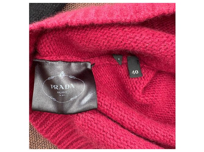 Suéter de punto de lana Prada con motivo de cohete Negro Blanco Roja Amarillo - vista 4