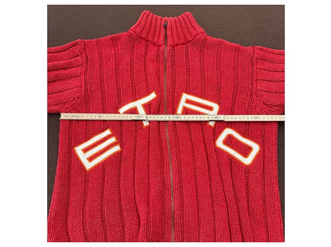 ETRO Strickjacke rot mit Reißverschluss - Ansicht 5