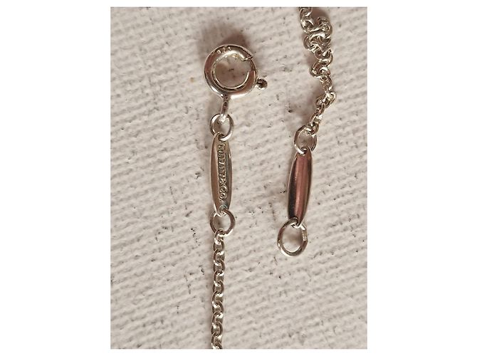 Tiffany & Co. Elsa Peretti Mesh Halskette Silber mit Perle - Ansicht 6