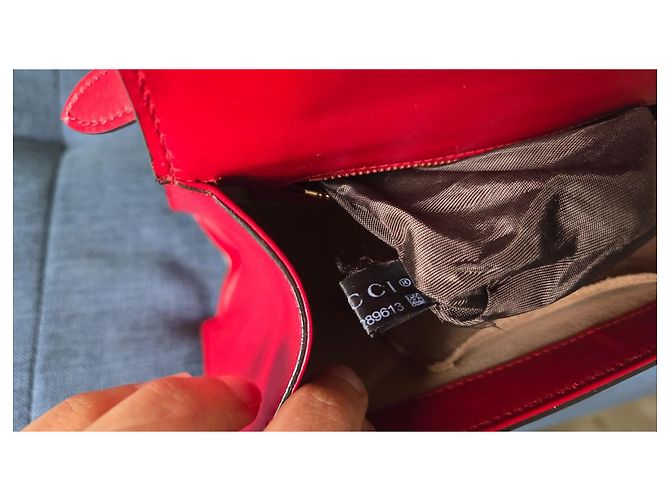 Borsa a tracolla Gucci Sylvie in pelle rossa + 2ª tracolla nuova Rosso Multicolore - vista 11
