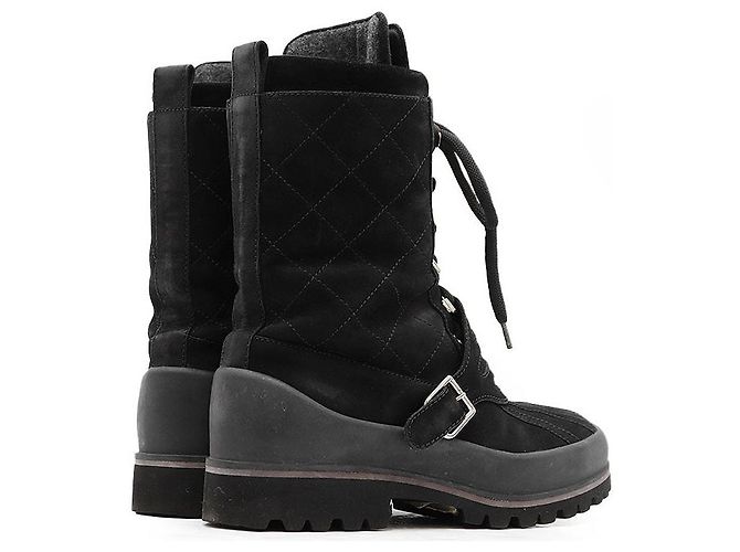 Timeless Chanel Matelasse Nubuck Snow Boots Schwarz - Ansicht 13