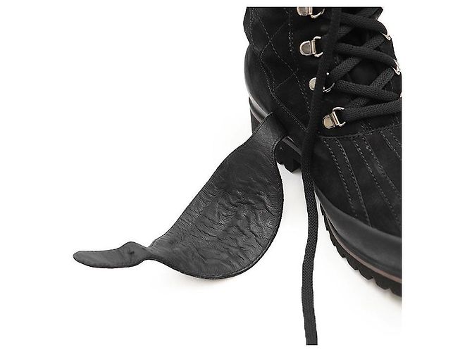 Timeless Chanel Matelasse Nubuck Snow Boots Schwarz - Ansicht 5