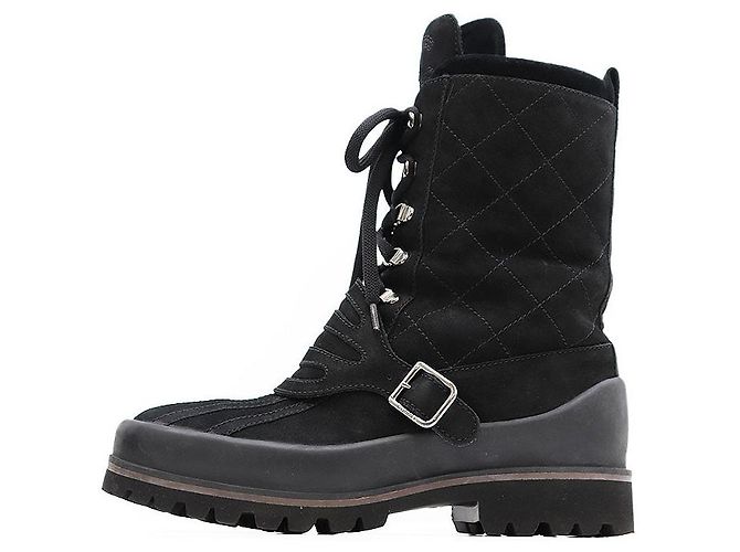 Timeless Chanel Matelasse Nubuck Snow Boots Schwarz - Ansicht 6