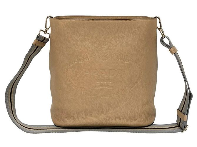 Vitello Borsa a tracolla in pelle Prada Beige - vista 2
