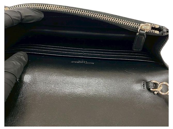 Borsa a tracolla Kate in pelle Yves Saint Laurent Nero Rosso - vista 10