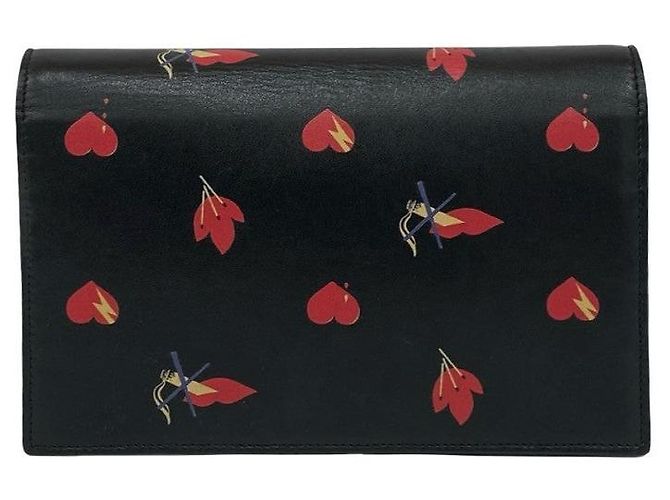 Borsa a tracolla Kate in pelle Yves Saint Laurent Nero Rosso - vista 4
