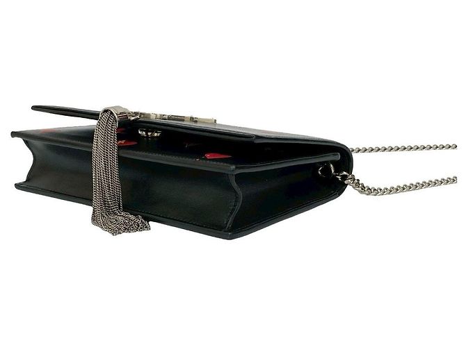 Borsa a tracolla Kate in pelle Yves Saint Laurent Nero Rosso - vista 9