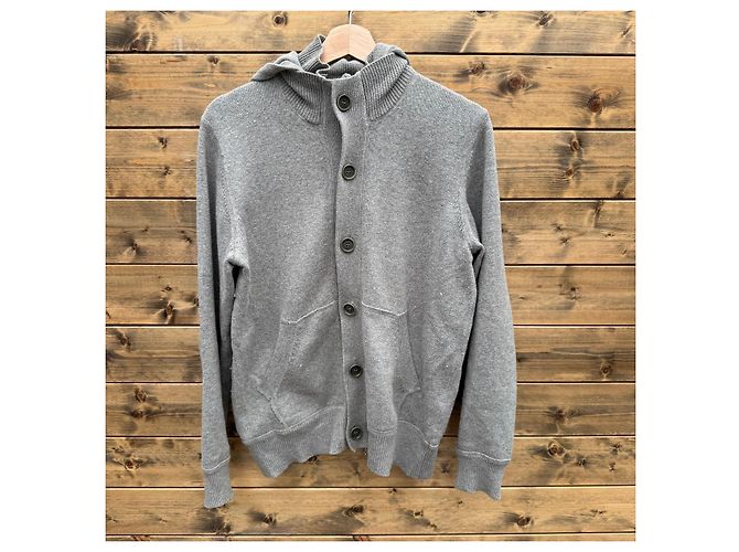 Autre Marque C.P. Company Kapuzenpullover mit Knöpfen aus Woll-Baumwoll-Mischung in Grau - Ansicht 2