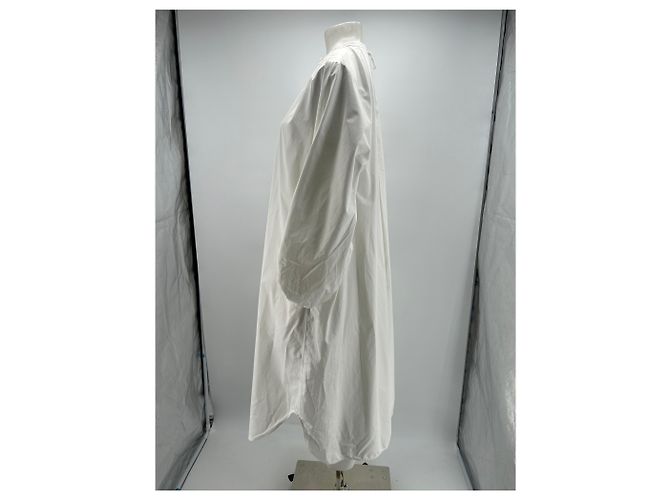 Vestido largo de algodón blanco Cos - vista 3