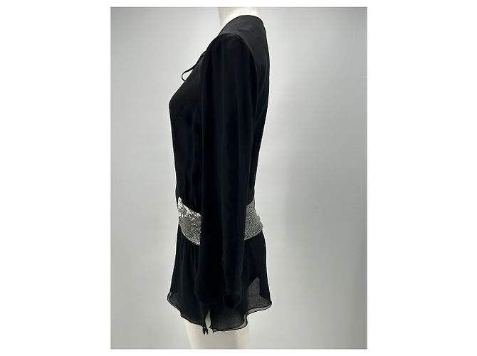 Joseph Kurzes Kleid mit Silberdetail Schwarz - Ansicht 3