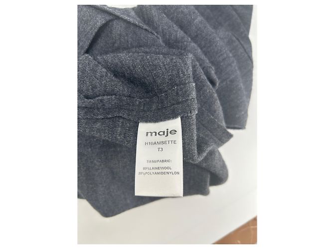 Camiseta de lana gris Maje - vista 6