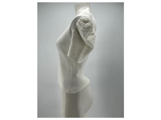 Top Maje blanco de viscosa talla 38 - vista 3