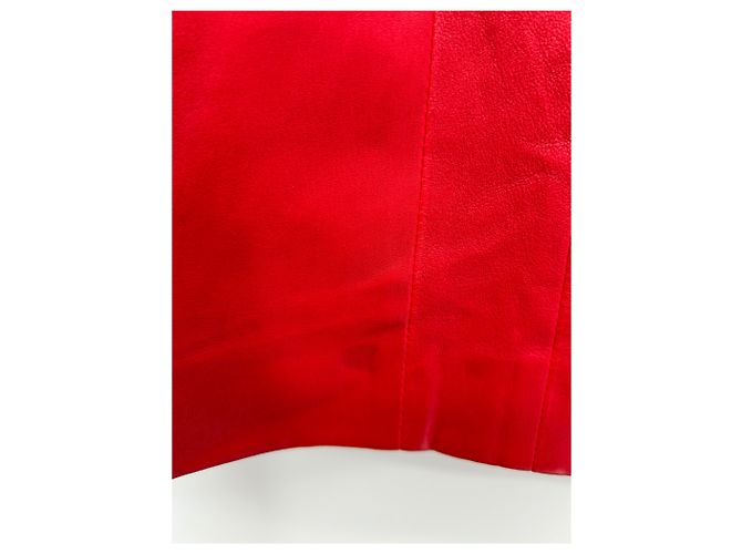 Falda de cuero roja Joseph - vista 3