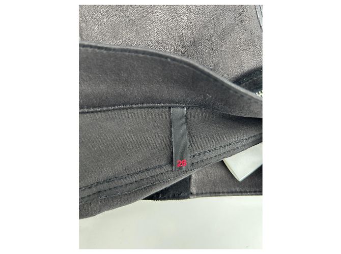 Luc Duchène Calça de couro preta com fecho Preto - vista 4