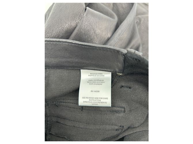 Luc Duchène Calça de couro preta com fecho Preto - vista 5