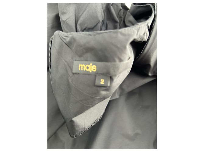 Maje Schwarzes Oberteil aus Polyester Größe 38 - Ansicht 5