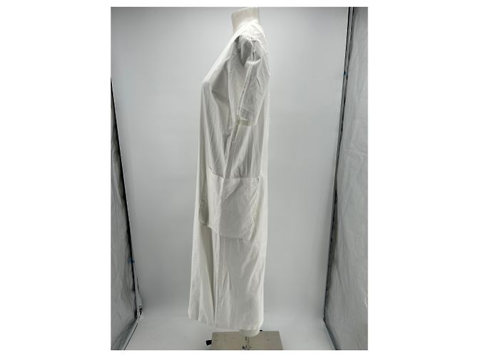 Autre Marque Vestido largo blanco de algodón - vista 3