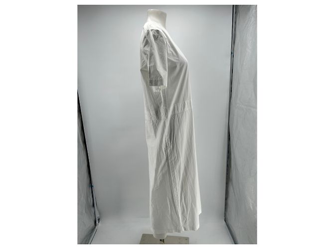 Autre Marque Vestido largo blanco de algodón - vista 4