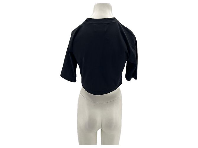 Autre Marque Crop top nero in cotone LOULOU STUDIO - vista 2