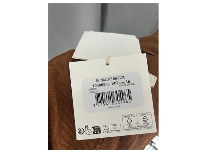Vestido abotoado By Malene Birger Camel Viscose Camelo - vista 6