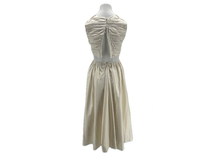 Autre Marque Vestido MORE NOIR blanco con espalda descubierta de algodón - vista 2