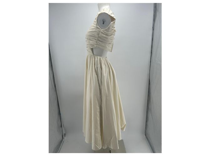 Autre Marque Vestido MORE NOIR blanco con espalda descubierta de algodón - vista 3