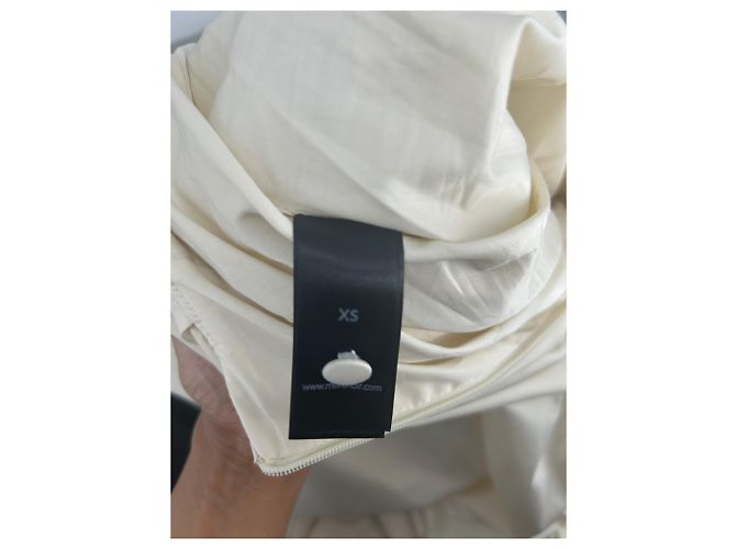 Autre Marque Vestido MORE NOIR blanco con espalda descubierta de algodón - vista 6