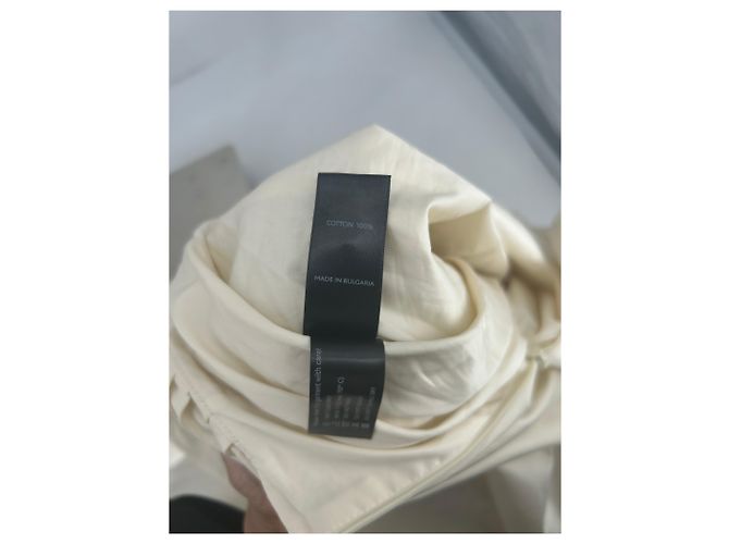 Autre Marque Vestido MORE NOIR blanco con espalda descubierta de algodón - vista 7