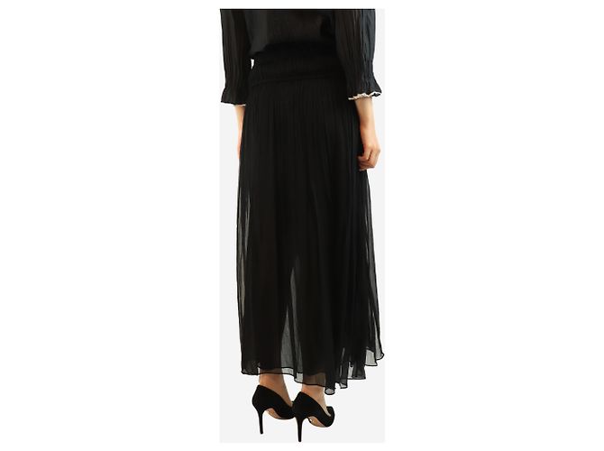 Isabel Marant Falda midi transparente fruncida negra - talla UK 10 Negro - vista 3