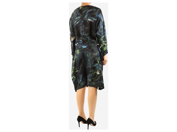 Etro Robe midi à imprimé feuillage avec fermeture éclair devant - taille UK 16 Multicolore - vue 2