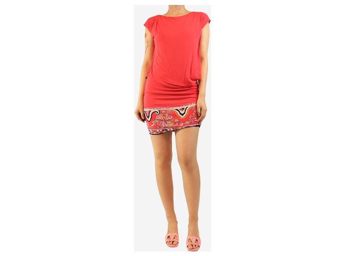 Emilio Pucci Vestido estampado rosa sin mangas - talla UK 10 - vista 3