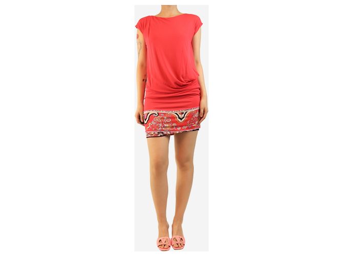 Emilio Pucci Vestido estampado rosa sin mangas - talla UK 10 - vista 4