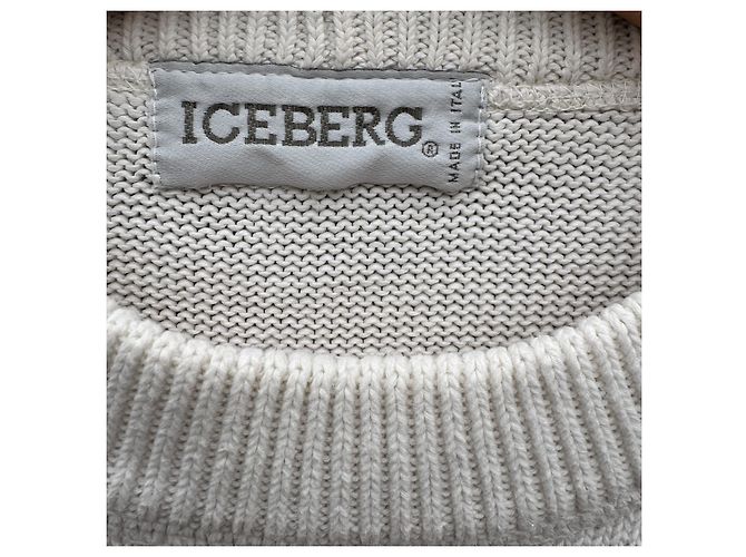 Pull Iceberg Cullivre en maille intarsia Marron Blanc Rouge Bleu Vert - vue 3