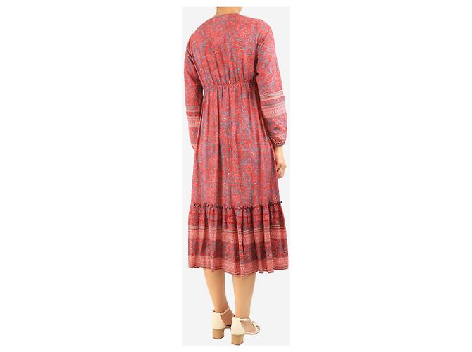 Veronica Beard Vestido midi floral vermelho - tamanho S - vista 2