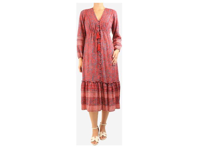 Veronica Beard Vestido midi floral vermelho - tamanho S - vista 3