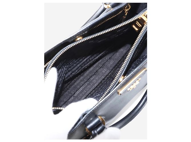 Prada Borsa 2way in pelle Saffiano Lux nera Nero - vista 10